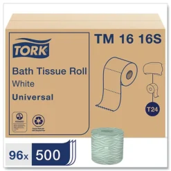 Tork TM1616S 2-Ply Septic Safe Universal Bath Tissue - White (96/Carton)