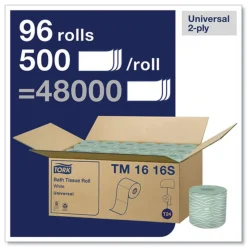 Tork TM1616S 2-Ply Septic Safe Universal Bath Tissue - White (96/Carton)