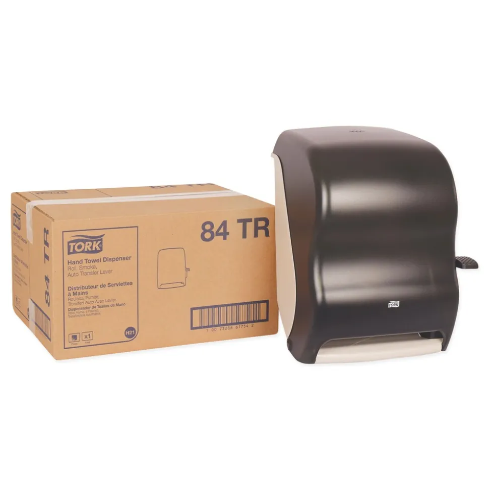 Tork 84TR 12.94 in. x 9.25 in. x 15.5 in. Hand Towel Roll Dispenser - Smoke