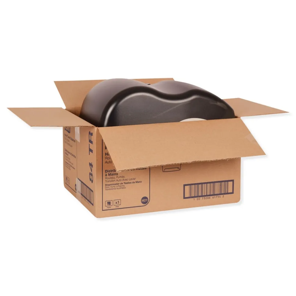 Tork 84TR 12.94 in. x 9.25 in. x 15.5 in. Hand Towel Roll Dispenser - Smoke