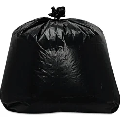 Trinity Plastics 43 in. x 47 in. 56 gal. 1.6 mil Flat Pack Low-Density Can Liners - Black (100/Carton)