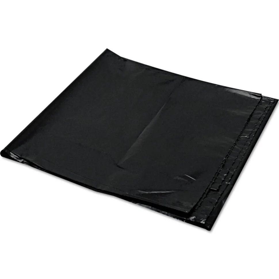 Trinity Plastics 43 in. x 47 in. 56 gal. 1.6 mil Flat Pack Low-Density Can Liners - Black (100/Carton)