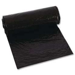Trinity Plastics 33 in. x 39 in. 33 gal. 1.25 mil Flat Pack Low-Density Can Liners - Black (100/Carton)