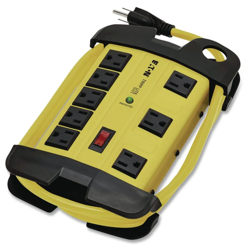 Tripp Lite 8 AC Outlets 12 ft. Cord 1500 J Protect It! Industrial Safety Surge Protector - Yellow/Black