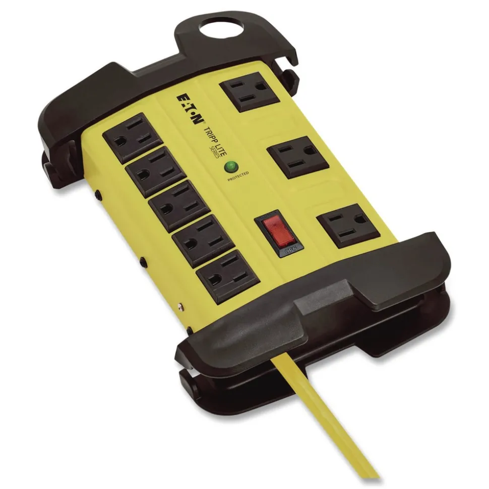 Tripp Lite 8 AC Outlets 12 ft. Cord 1500 J Protect It! Industrial Safety Surge Protector - Yellow/Black