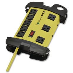 Tripp Lite 8 AC Outlets 12 ft. Cord 1500 J Protect It! Industrial Safety Surge Protector - Yellow/Black