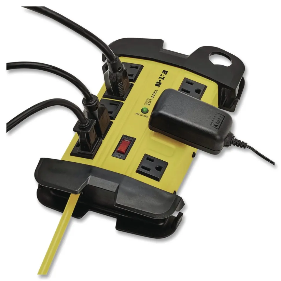Tripp Lite 8 AC Outlets 12 ft. Cord 1500 J Protect It! Industrial Safety Surge Protector - Yellow/Black