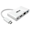 Tripp Lite 3 in. USB-A/USB-C PD Charging/Gigabit Ethernet USB 3.1 Gen 1 USB-C to HDMI Adapter - White