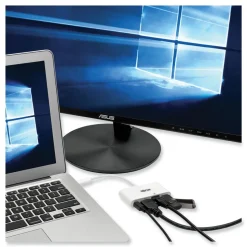 Tripp Lite 3 in. USB-A/USB-C PD Charging/Gigabit Ethernet USB 3.1 Gen 1 USB-C to HDMI Adapter - White