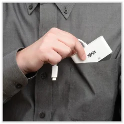 Tripp Lite 3 in. USB-A/USB-C PD Charging/Gigabit Ethernet USB 3.1 Gen 1 USB-C to HDMI Adapter - White