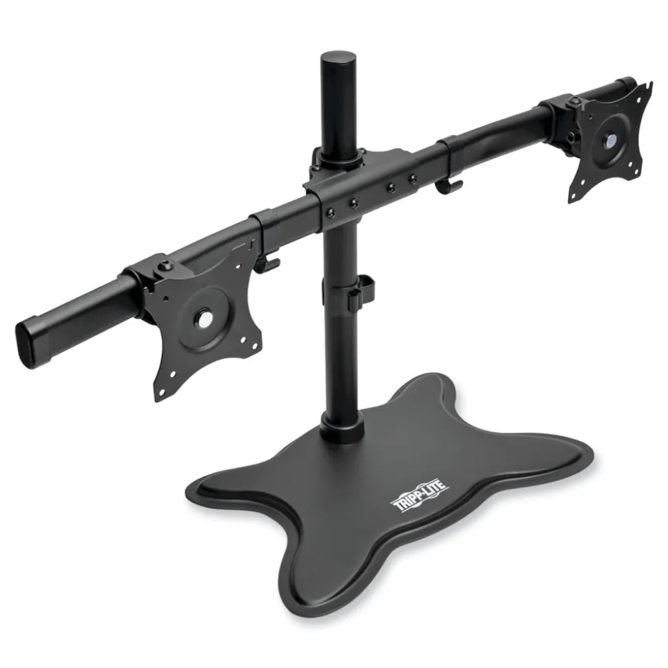 Tripp Lite 31.69 in. x 10 in. x 18.11 in. Dual Desktop Monitor Stand for 13 in. to 27 in. Monitors - Black