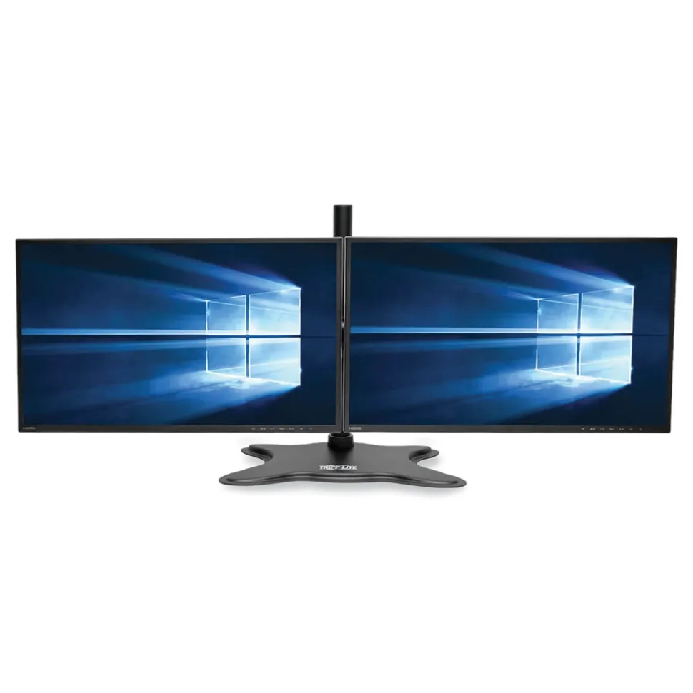 Tripp Lite 31.69 in. x 10 in. x 18.11 in. Dual Desktop Monitor Stand for 13 in. to 27 in. Monitors - Black