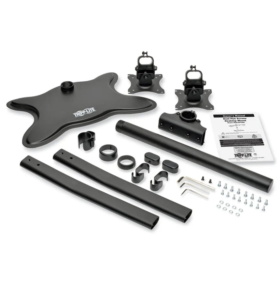 Tripp Lite 31.69 in. x 10 in. x 18.11 in. Dual Desktop Monitor Stand for 13 in. to 27 in. Monitors - Black