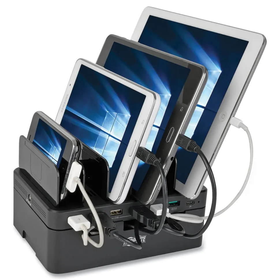 Tripp Lite 4.9 in. x 2.6 in. x 6.6 in. 7 Devices USB Charging Station with Quick Charge - Black