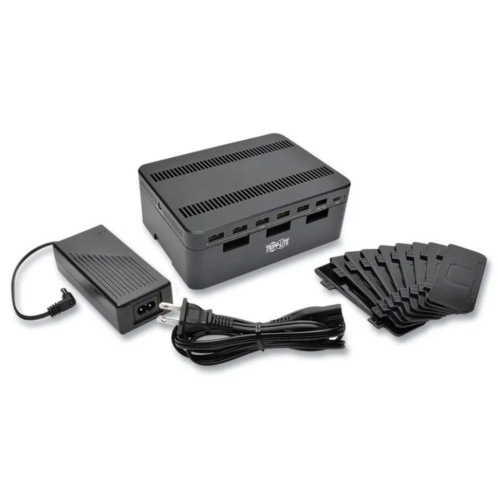 Tripp Lite 4.9 in. x 2.6 in. x 6.6 in. 7 Devices USB Charging Station with Quick Charge - Black