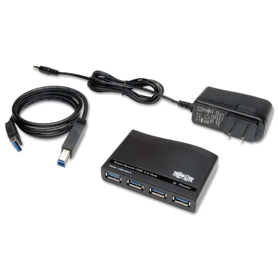 Tripp Lite 4 Ports USB 3.0 SuperSpeed Hub - Black