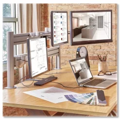 Tripp Lite Dual-Extension Monitor Mount for Slat Wall System for 32-in TVs 4.9w x 4.7d x 20.5h Silver Supports 22 lb