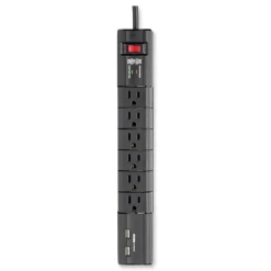 Tripp Lite Protect It! 8 ft. Cord 6 AC Outlets/2 USB Ports 1,080 J Surge Protector - Black