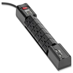 Tripp Lite Protect It! 8 ft. Cord 6 AC Outlets/2 USB Ports 1,080 J Surge Protector - Black