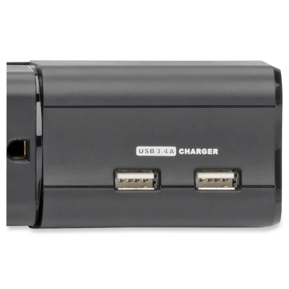 Tripp Lite Protect It! 8 ft. Cord 6 AC Outlets/2 USB Ports 1,080 J Surge Protector - Black