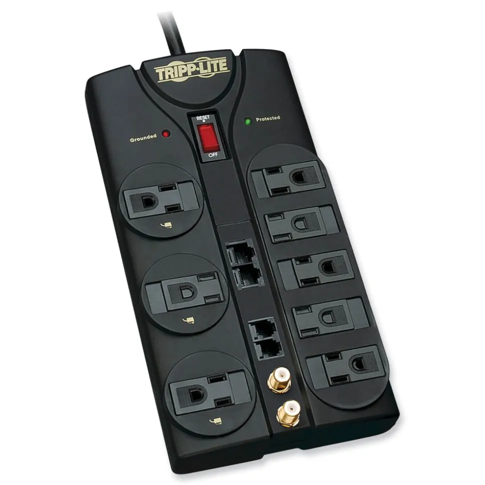Tripp Lite Protect It! 10 ft. Cord 8 AC Outlets 3,240 J Surge Protector - Black