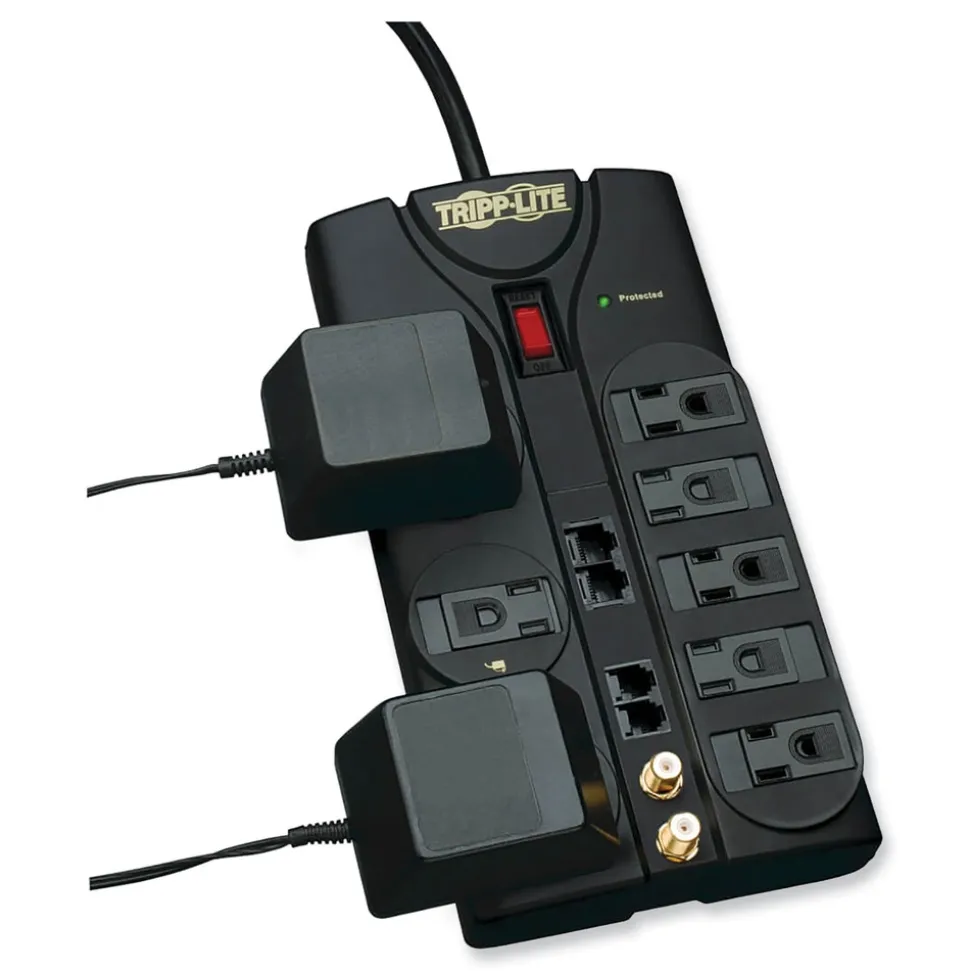 Tripp Lite Protect It! 10 ft. Cord 8 AC Outlets 3,240 J Surge Protector - Black
