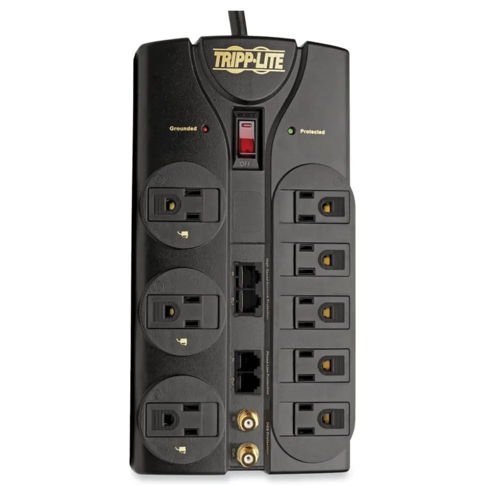 Tripp Lite Protect It! 10 ft. Cord 8 AC Outlets 3,240 J Surge Protector - Black