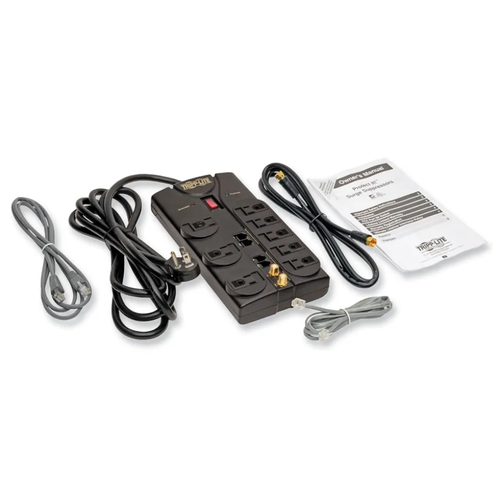 Tripp Lite Protect It! 10 ft. Cord 8 AC Outlets 3,240 J Surge Protector - Black