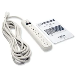 Tripp Lite Protect It! 1,080 Joules 25 ft. Cord 7 AC Outlets Surge Protector - Light Gray