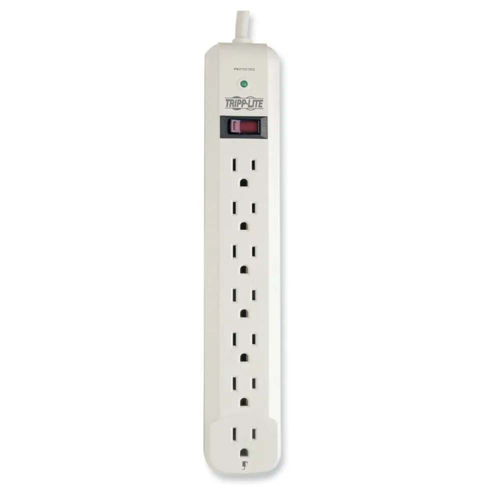 Tripp Lite Protect It! 1,080 Joules 25 ft. Cord 7 AC Outlets Surge Protector - Light Gray
