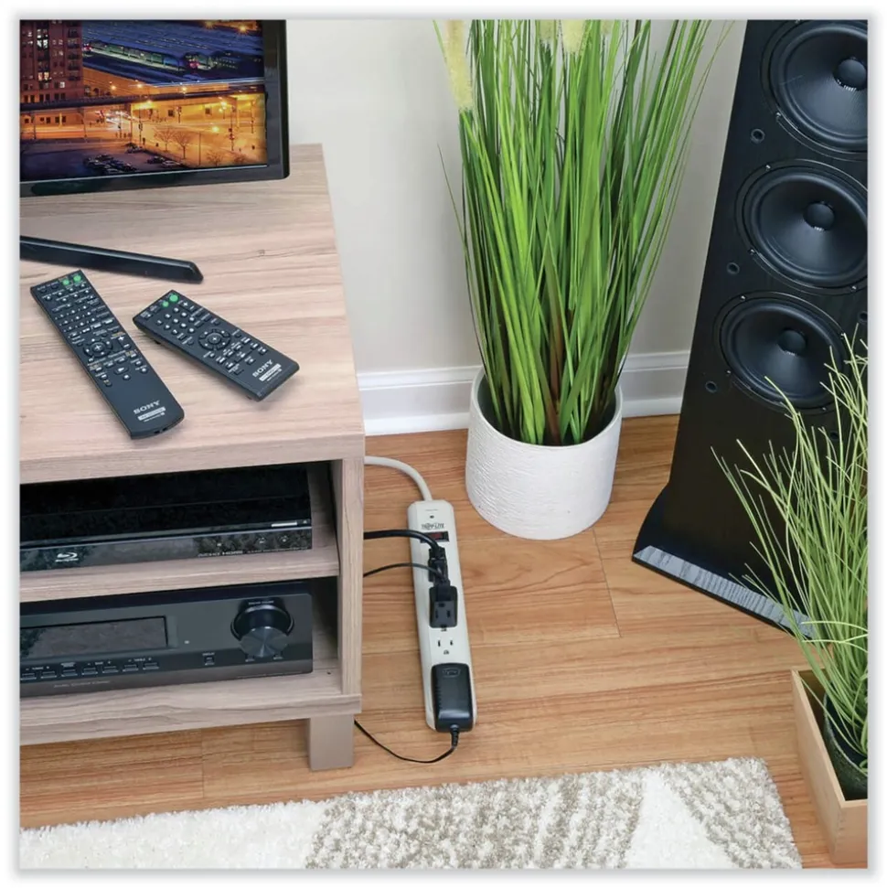 Tripp Lite Protect It! 1,080 Joules 25 ft. Cord 7 AC Outlets Surge Protector - Light Gray