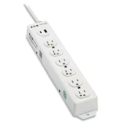 Tripp Lite Safe-IT Medical-Grade Power Strip with Antimicrobial Protection 6 Hospital-Grade Outlets USB Charging 2 ft Cord White