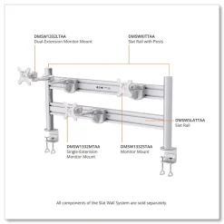 Tripp Lite Slat Rail for Slat Wall System for 32-in TVs 3.39w x 1.8d x 41h Silver Supports 33 lb