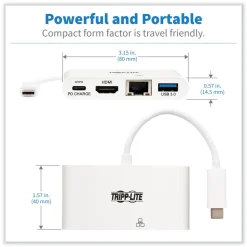 Tripp Lite USB-C 4K HDMI USB-A PD Charging 4K Dock with Charging and Ethernet - White