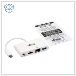 Tripp Lite USB-C 4K HDMI USB-A PD Charging 4K Dock with Charging and Ethernet - White