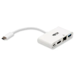 Tripp Lite USB-C 4K HDMI USB-A PD Charging 4K Dock with Charging and Ethernet - White