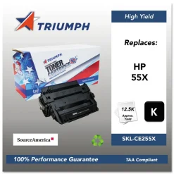 Triumph 751000NSH1098 Remanufactured CE255X (55X) 12,500 Page-Yield High-Yield Toner - Black
