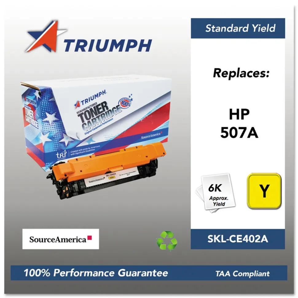 Triumph Remanufactured CE402A (507A) 6,000 Page-Yield Toner - Yellow