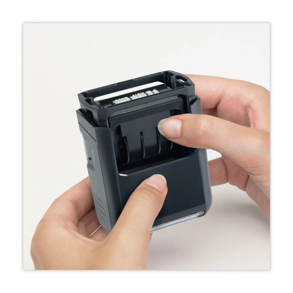 Trodat 1.63 in. x 1 in. Printy Economy 5-in-1 Self-Inking Date Stamp - Blue/Red