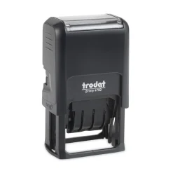 Trodat 1.63 in. x 1 in. Printy Economy 5-in-1 Self-Inking Date Stamp - Blue/Red