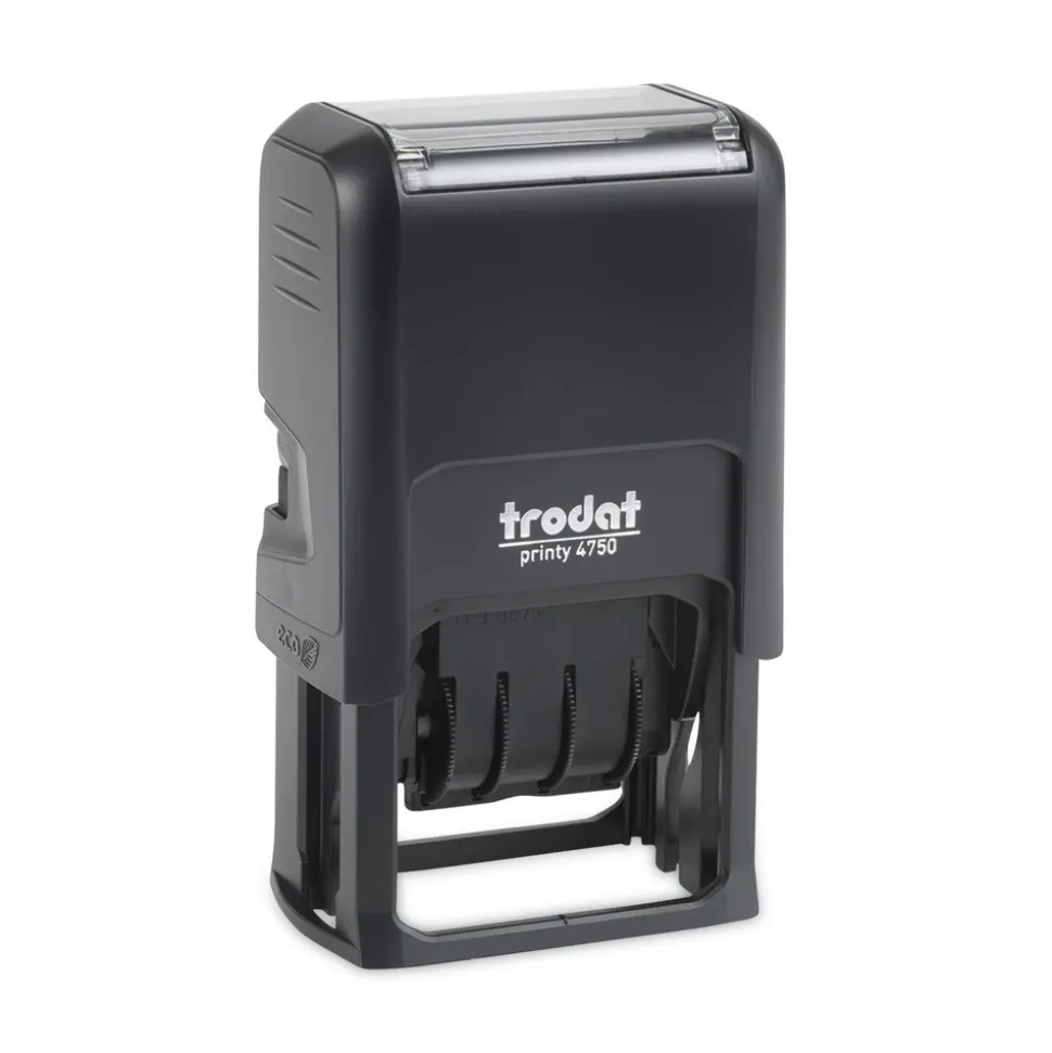 Trodat 1.63 in. x 1 in. Printy Economy 5-in-1 Self-Inking Date Stamp - Blue/Red