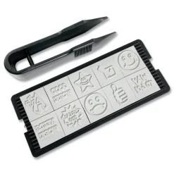 Trodat Printy 10-in-1 0.63 in. Diameter Self-Inking Teacher Stamp - Blue/Red