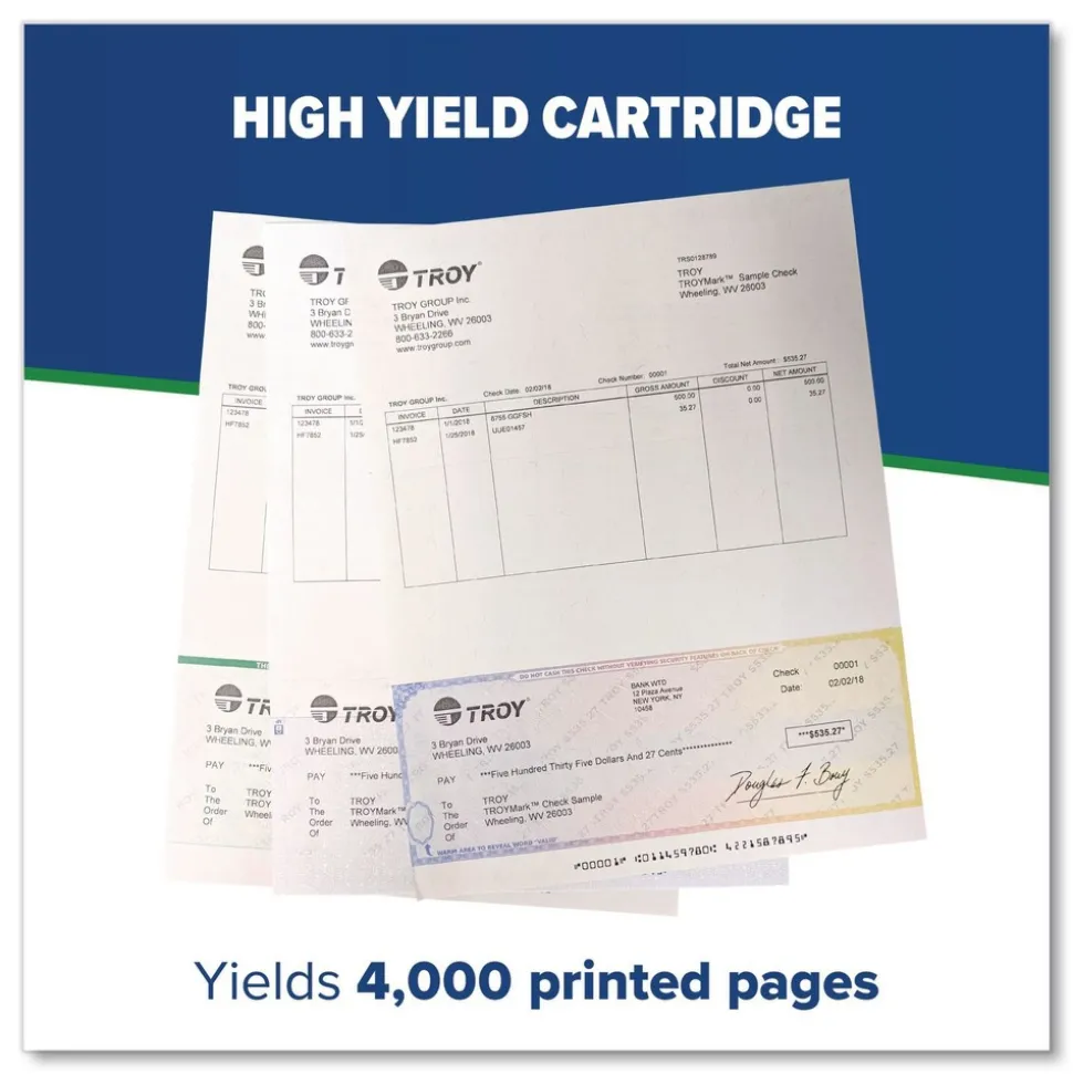 TROY 02-W1380X-001 High-Yield MICR Toner Secure, Alternative for TROY/HP 02-W1380X-001 - Black