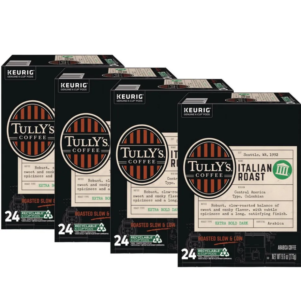 Tully's Coffee 5000330029 Coffee K-Cups - Italian Roast (96/Carton)