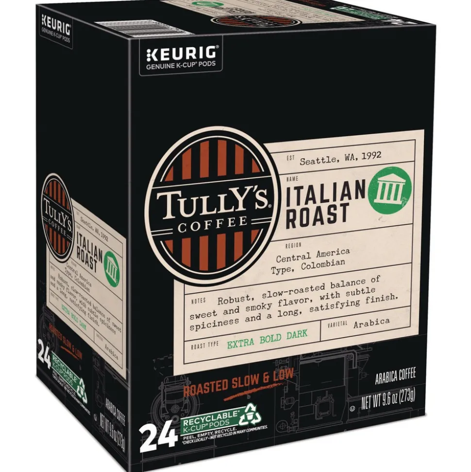 Tully's Coffee 5000330029 Coffee K-Cups - Italian Roast (96/Carton)