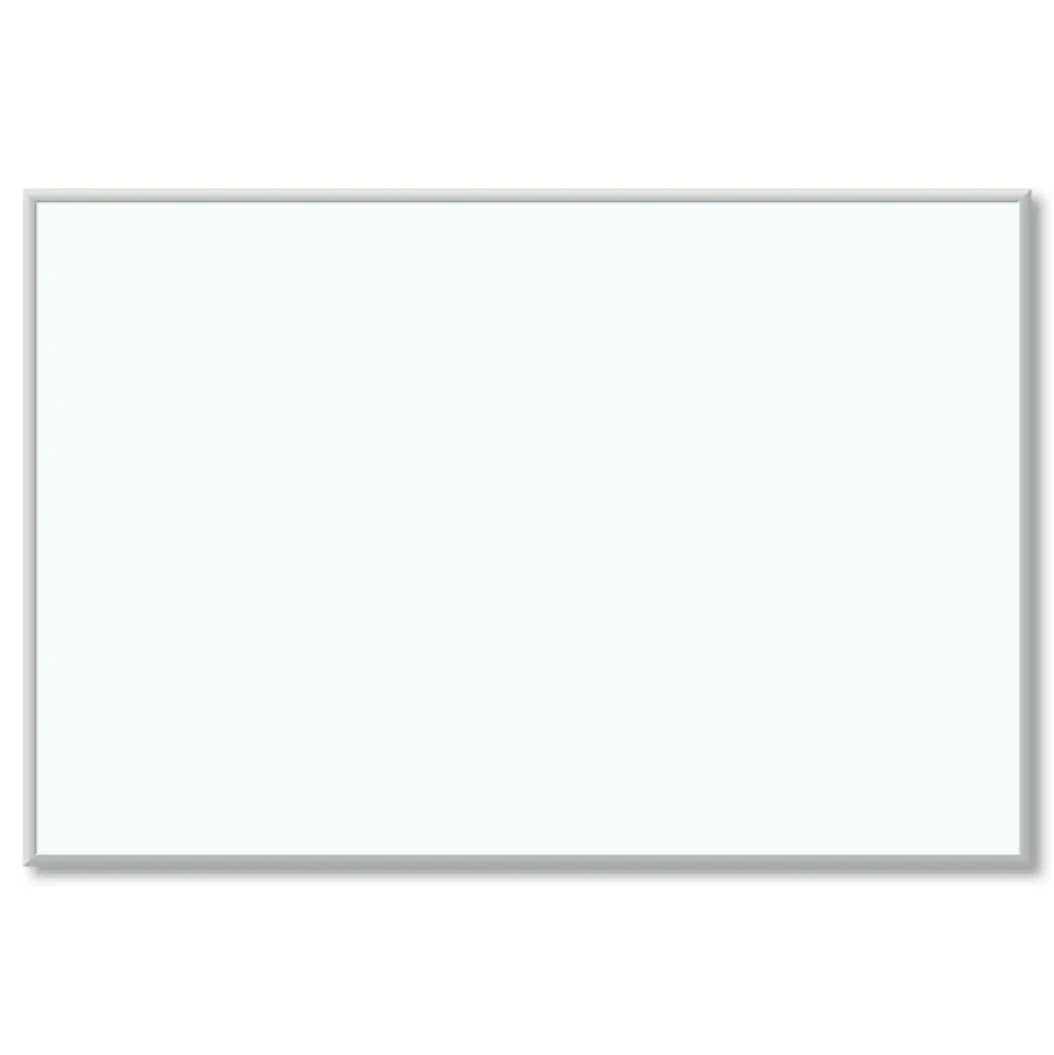 U Brands 72 in. x 48 in. (Actual Size: 70 in. x 47 in.) Melamine Dry Erase Board - White Surface, Satin Aluminum Frame