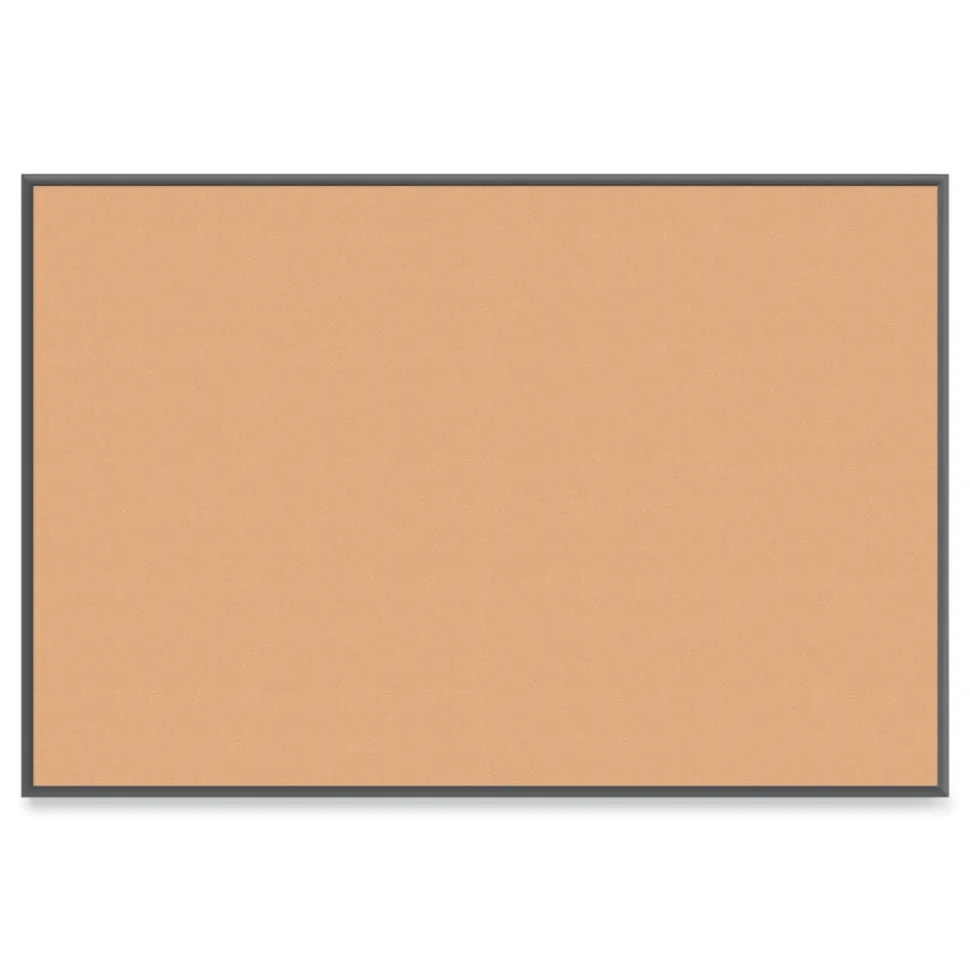 U Brands 72 in. x 48 in. Cork Bulletin Board - Tan Surface/Black Aluminum Frame