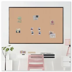 U Brands 72 in. x 48 in. Cork Bulletin Board - Tan Surface/Black Aluminum Frame