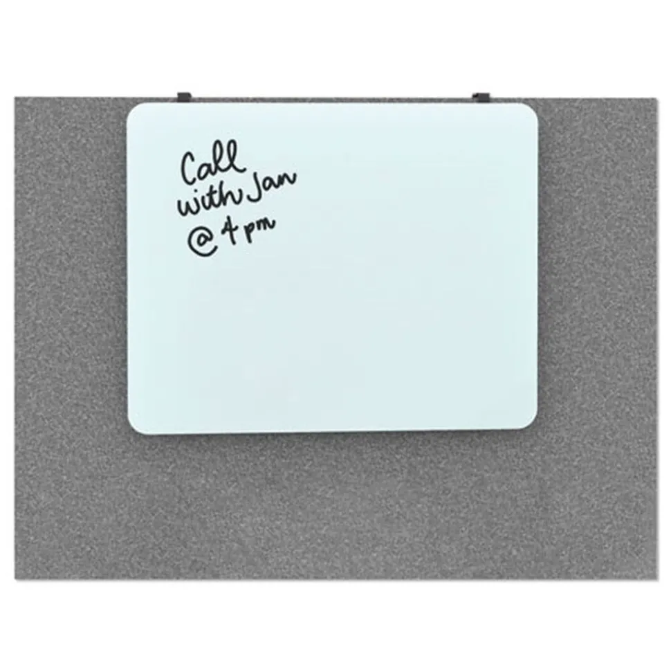 U Brands 20 in. x 16 in. Cubicle Glass Dry Erase Board - White Surface