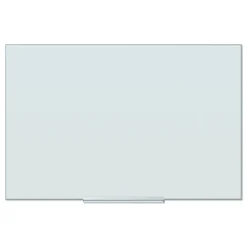 U Brands 35 in. x 23 in. Floating Glass Ghost Grid Dry Erase Board - White
